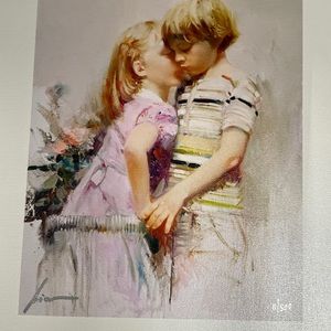 Pino “The Kiss”, 10x8 inches, Giclee on Canvas
